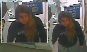 Surveillance image of the female suspect