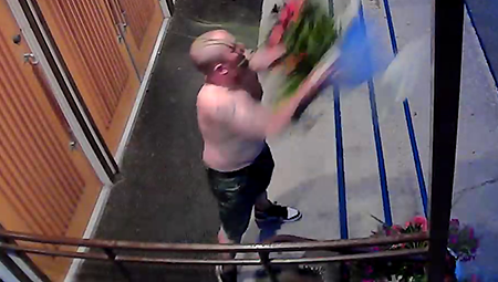 Photo of the suspect breaking plant pots