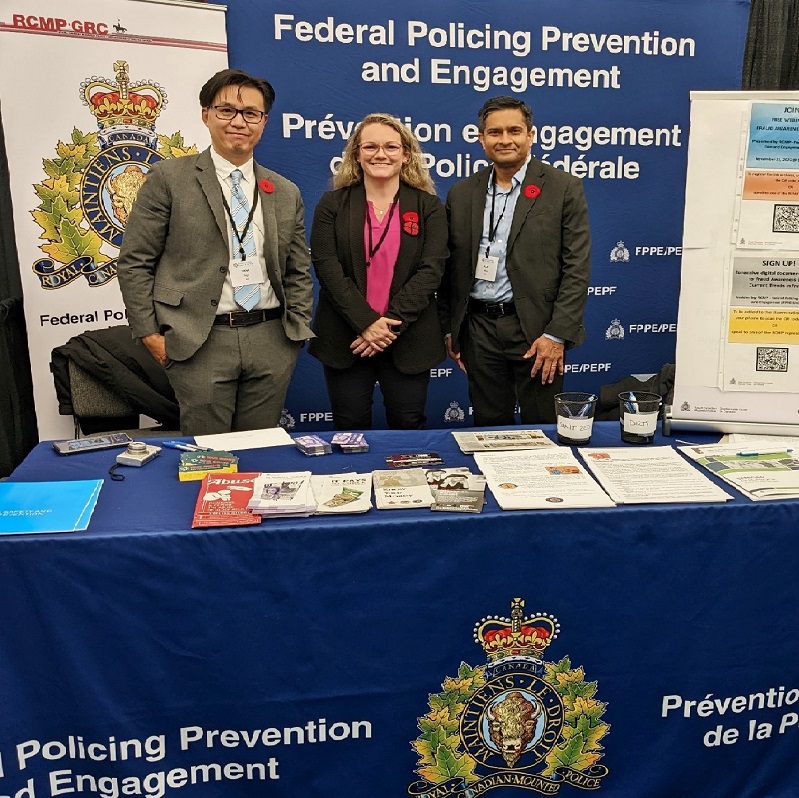 From left to right, Cpl. Vinh Ngo, Cpl. Kerry Johnson, and Sgt. Raju Mitra, exhibiting at the 2022 Seniors Living Expo