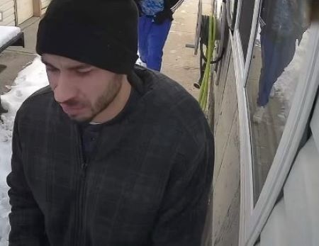 Suspect one: male, close cropped beard, dressed in black, approximately 30 years old, 6'